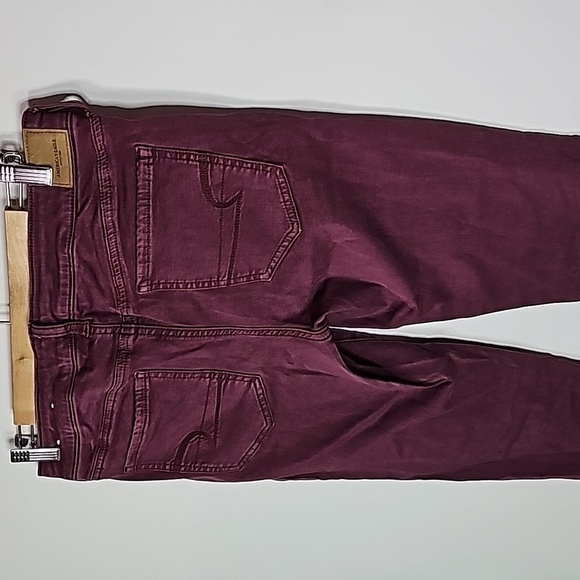 American Eagle maroon size 10 super stretch X super low rise jeggings - Picture 4 of 8